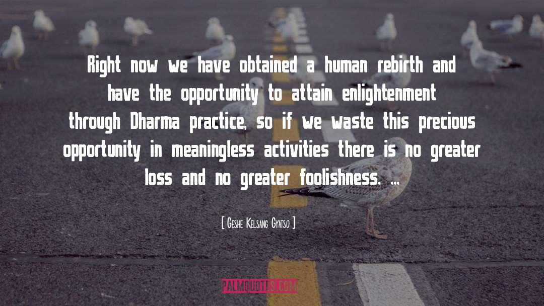 Geshe Kelsang Gyatso Quotes: Right now we have obtained