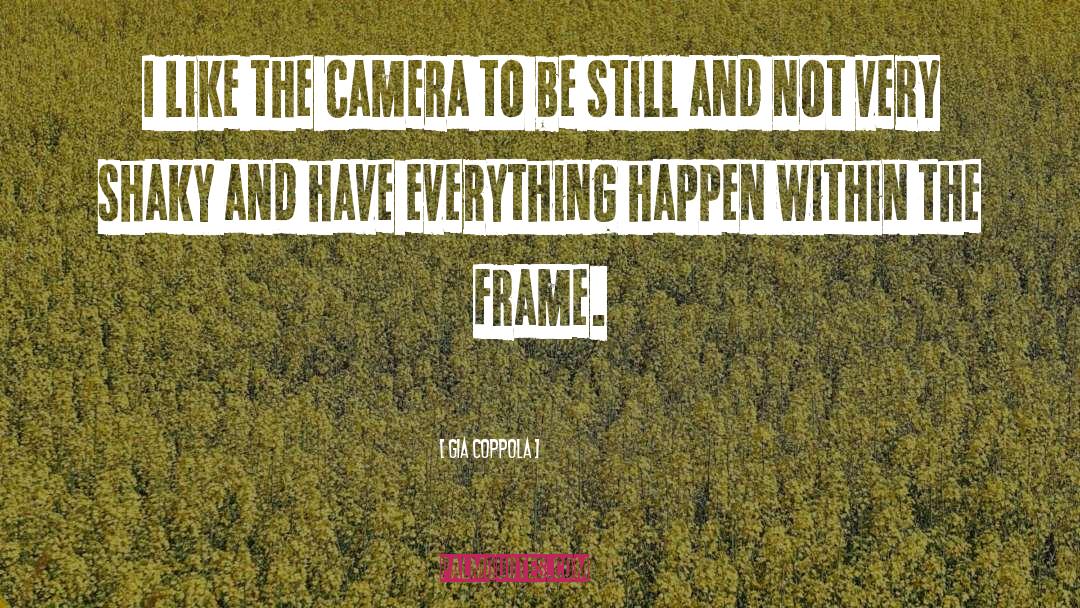 Gia Coppola Quotes: I like the camera to