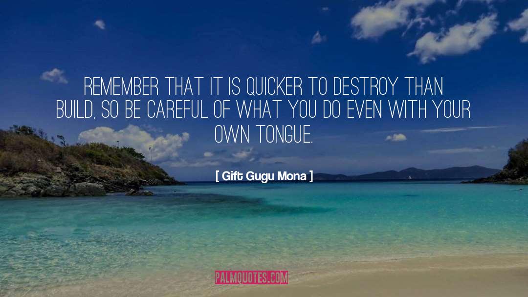 Gift Gugu Mona Quotes: Remember that it is quicker