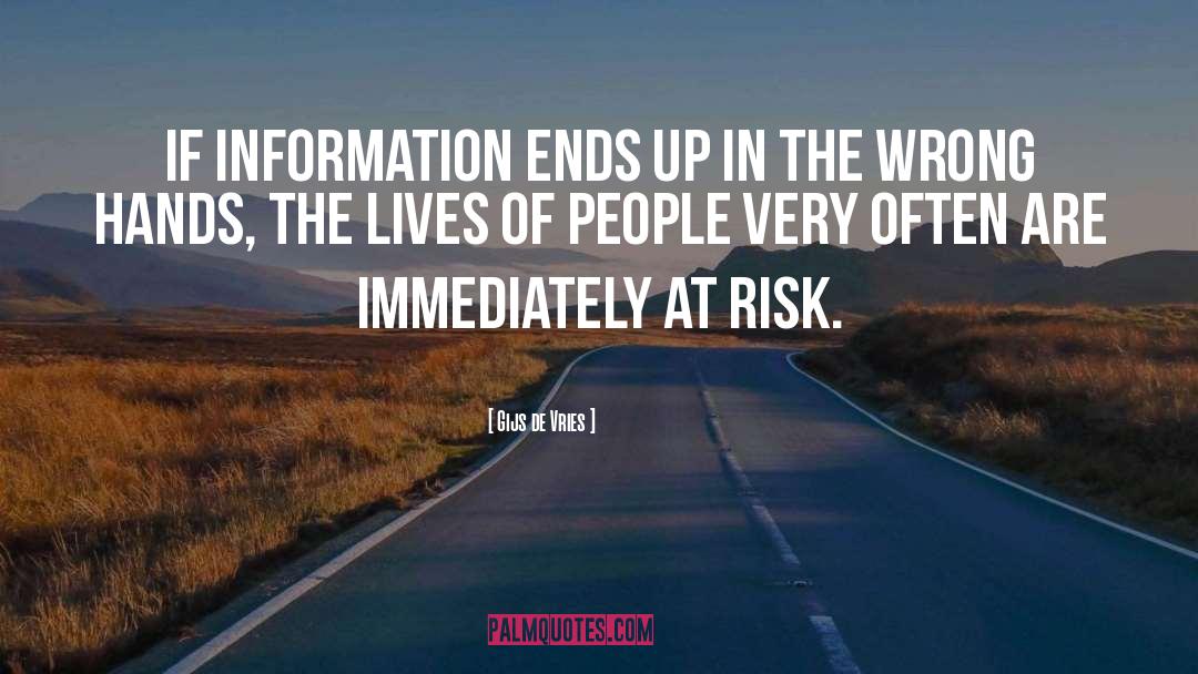 Gijs De Vries Quotes: If information ends up in