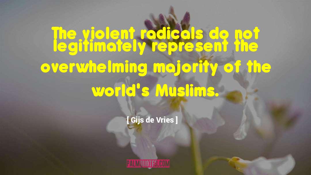 Gijs De Vries Quotes: The violent radicals do not