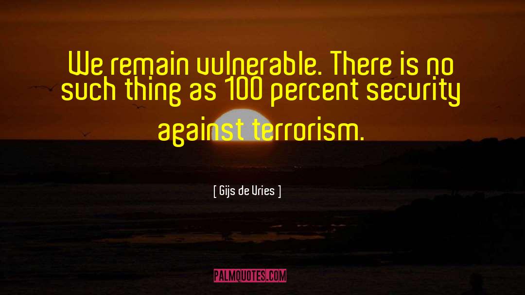 Gijs De Vries Quotes: We remain vulnerable. There is