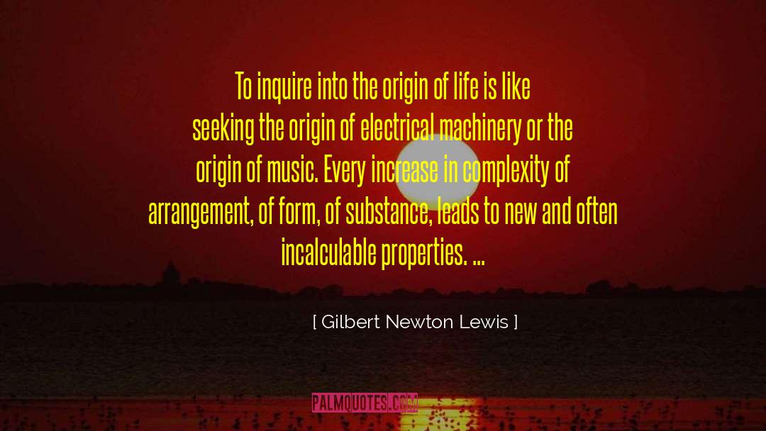 Gilbert Newton Lewis Quotes: To inquire into the origin