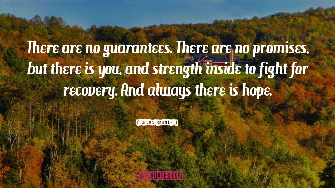 Gilda Radner Quotes: There are no guarantees. There