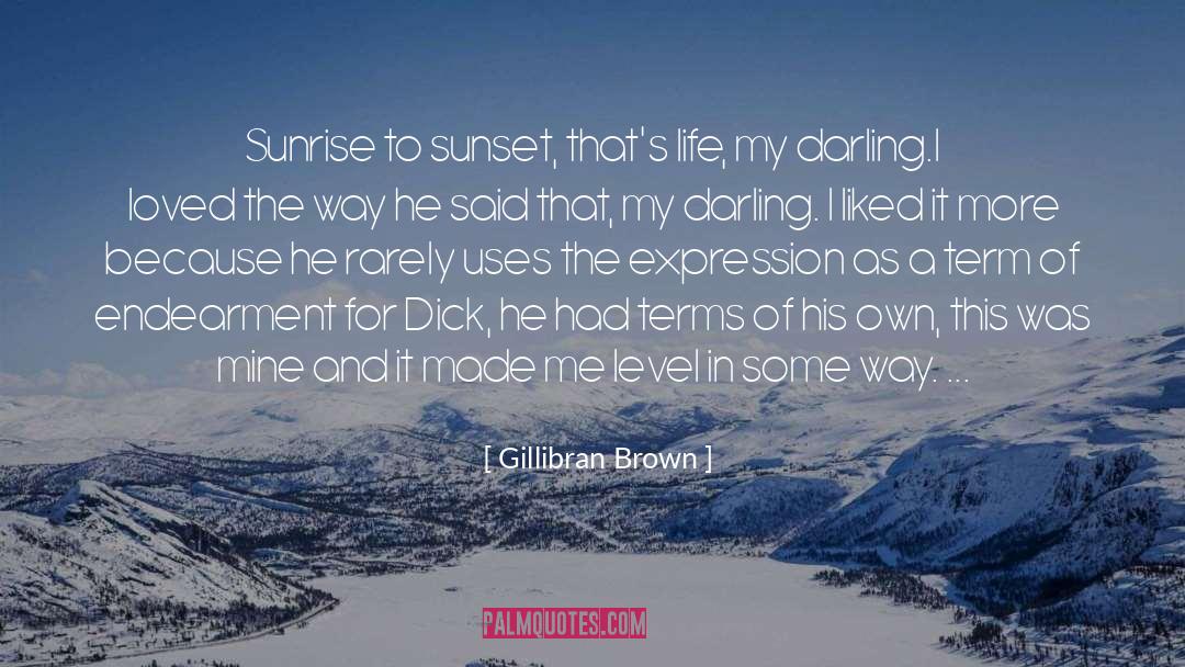 Gillibran Brown Quotes: Sunrise to sunset, that's life,