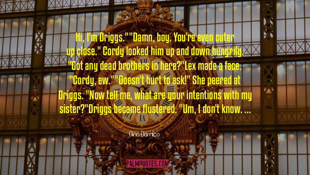 Gina Damico Quotes: Hi, I'm Driggs.