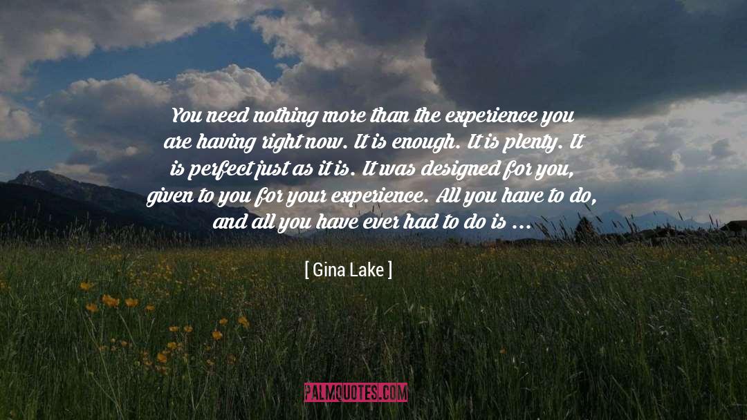 Gina Lake Quotes: You need nothing more than