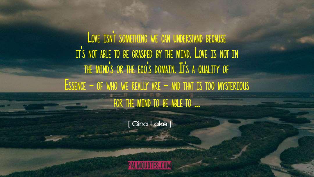 Gina Lake Quotes: Love isn't something we can