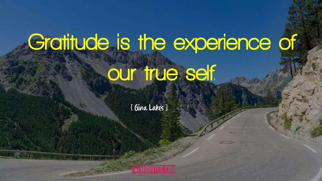 Gina Lakes Quotes: Gratitude is the experience of