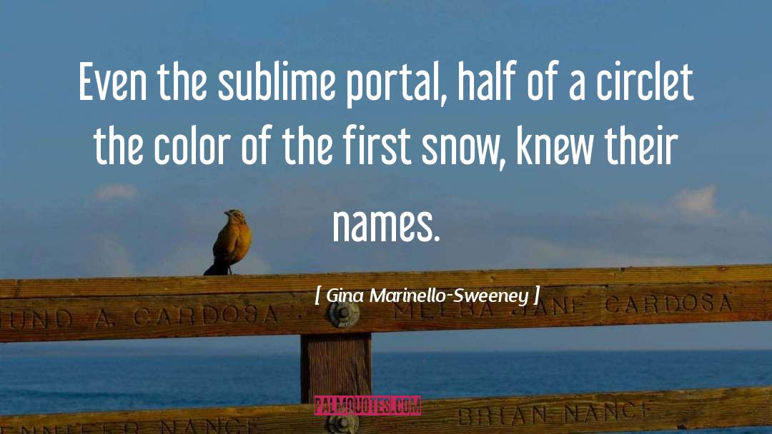 Gina Marinello-Sweeney Quotes: Even the sublime portal, half