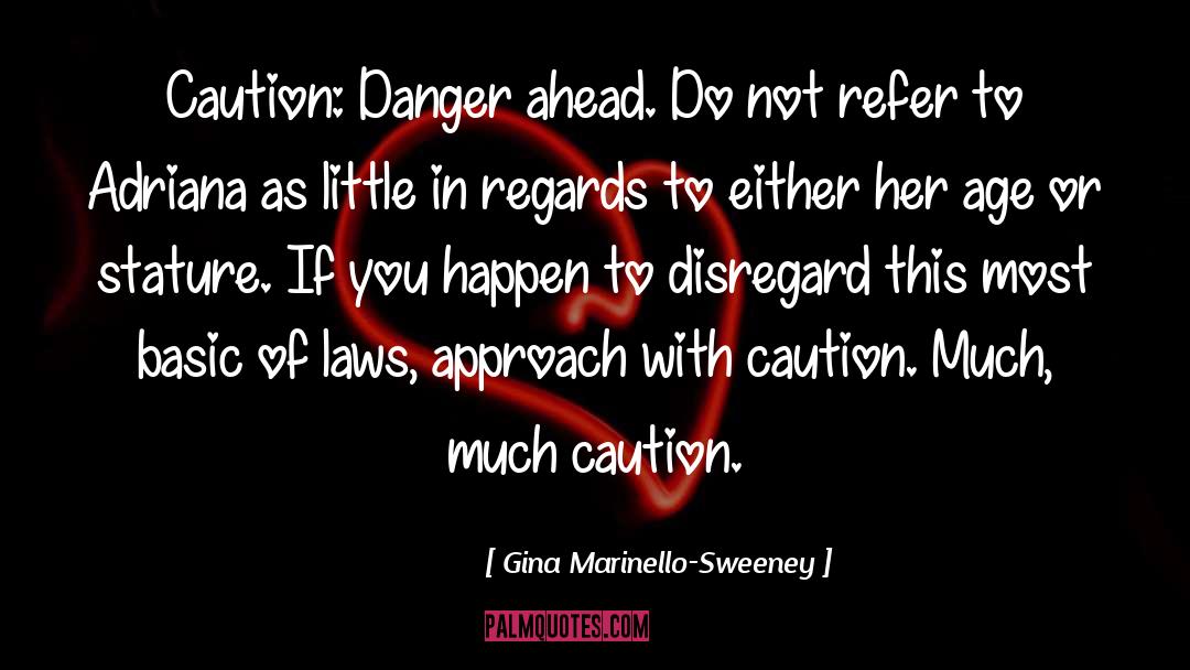 Gina Marinello-Sweeney Quotes: Caution: Danger ahead. Do not