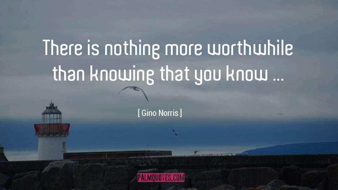 Gino Norris Quotes: There is nothing more worthwhile