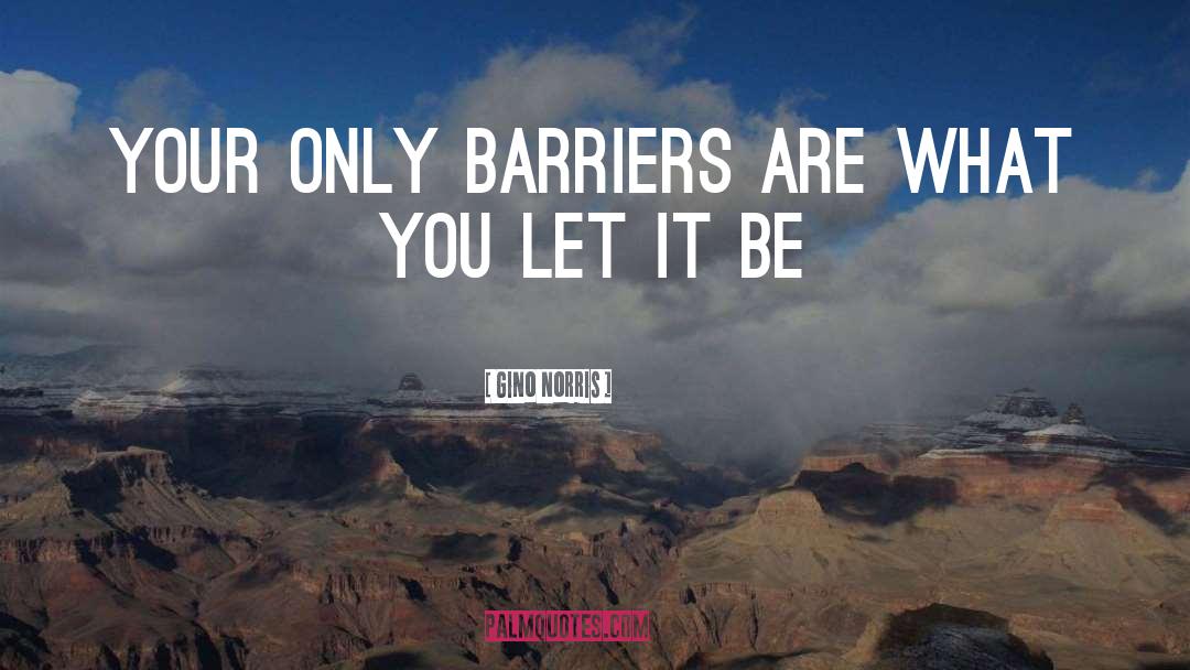 Gino Norris Quotes: your only barriers are what