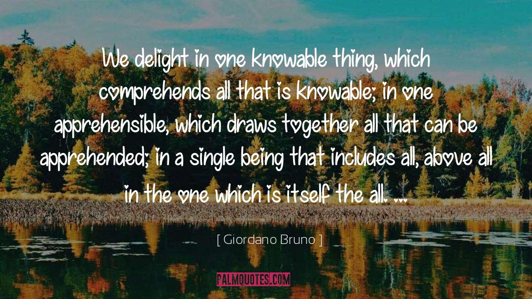 Giordano Bruno Quotes: We delight in one knowable