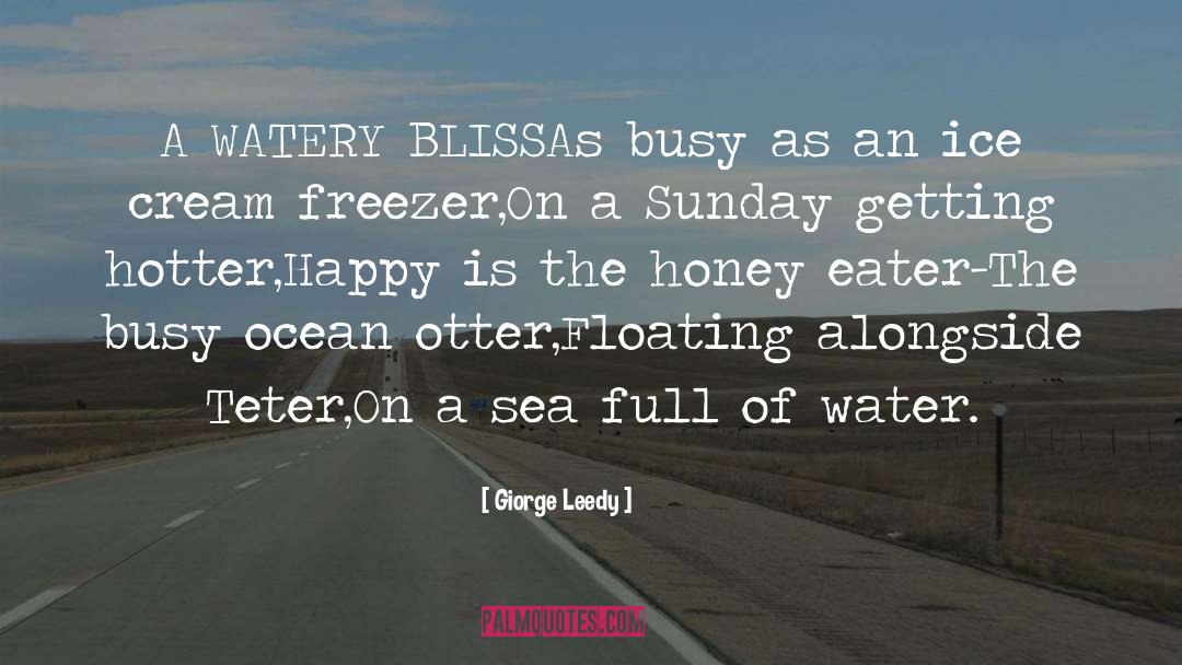Giorge Leedy Quotes: A WATERY BLISS<br /><br />As