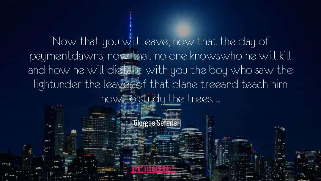 Giorgos Seferis Quotes: Now that you will leave,