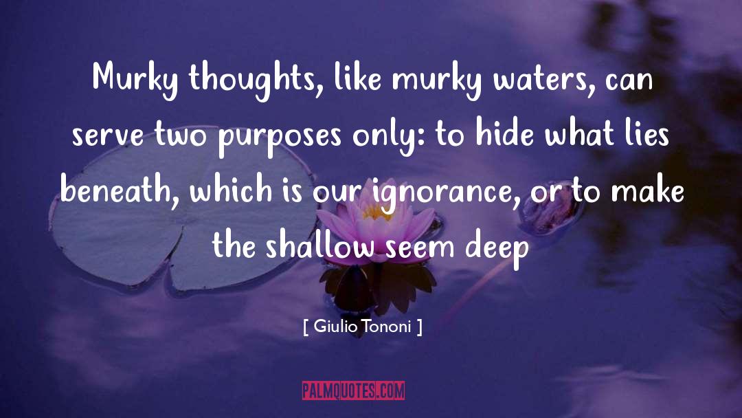 Giulio Tononi Quotes: Murky thoughts, like murky waters,
