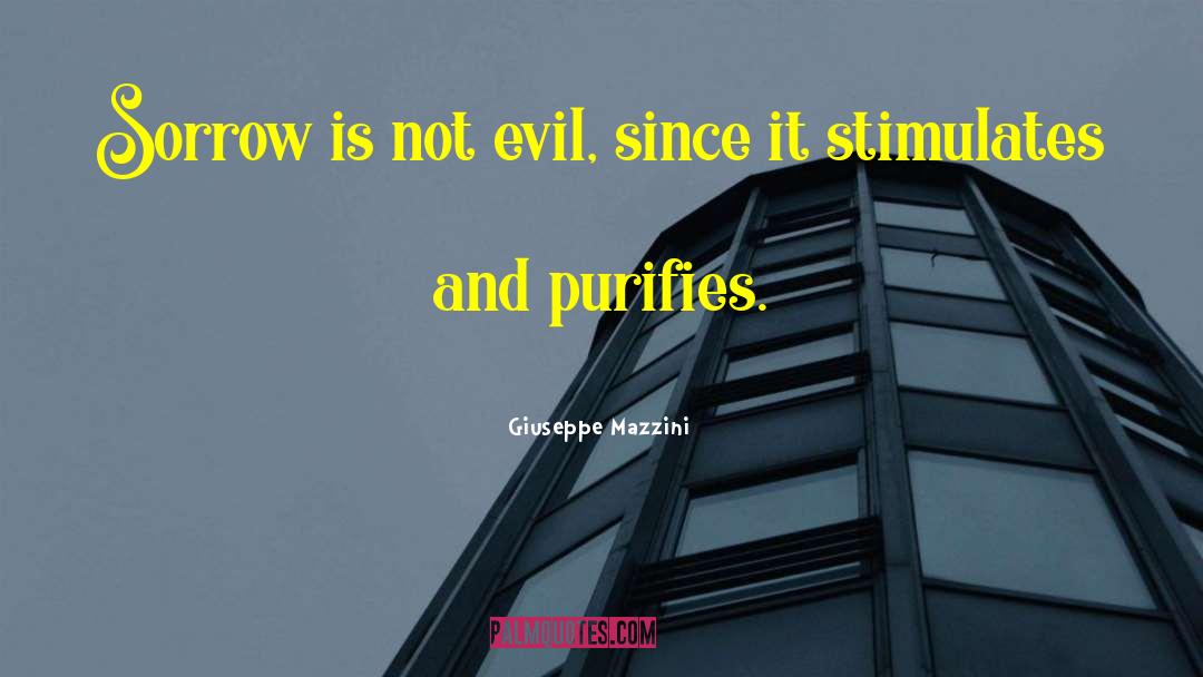 Giuseppe Mazzini Quotes: Sorrow is not evil, since