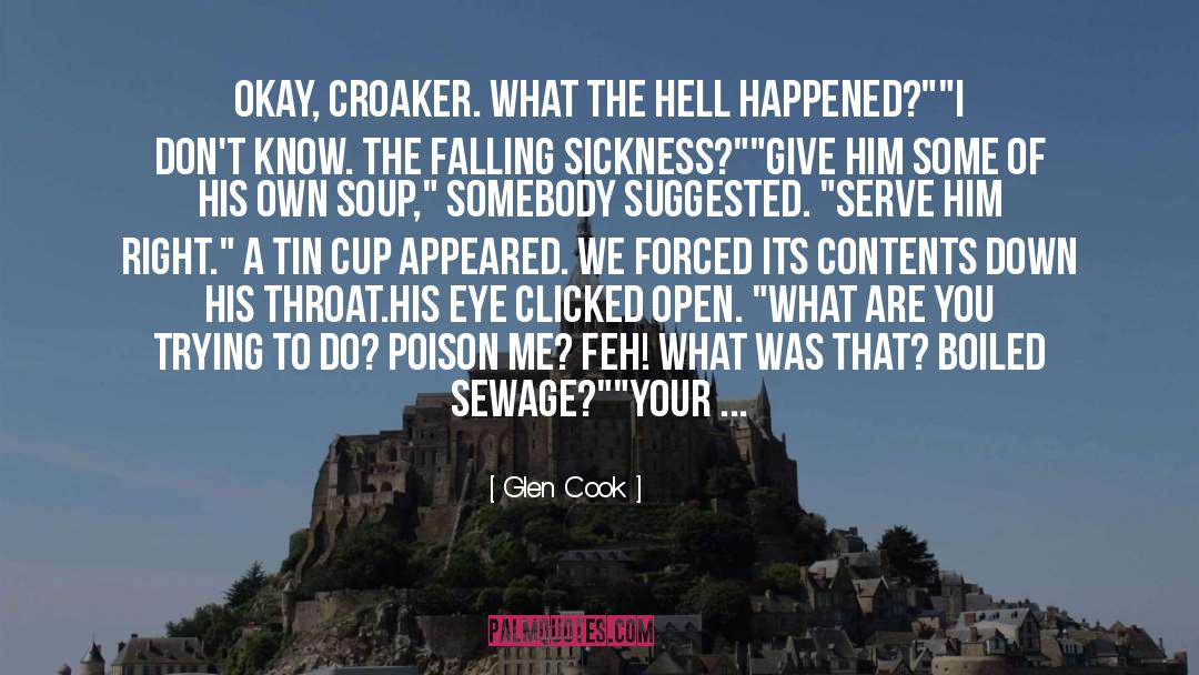 Glen Cook Quotes: Okay, Croaker. What the hell