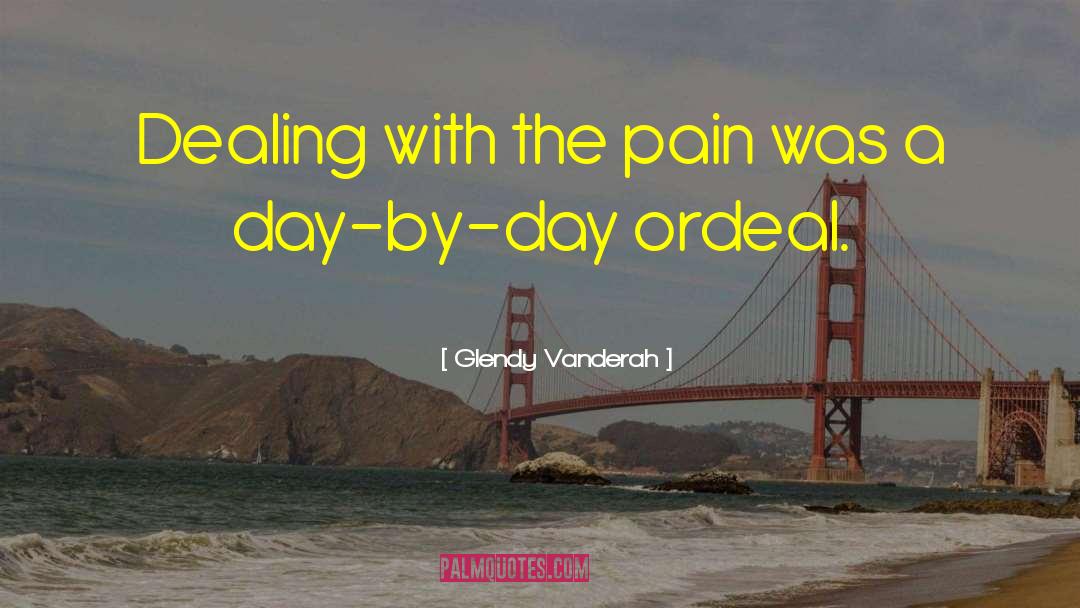 Glendy Vanderah Quotes: Dealing with the pain was