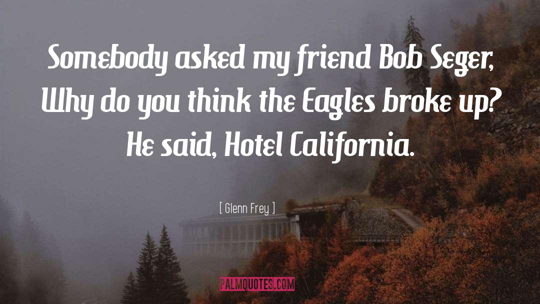 Glenn Frey Quotes: Somebody asked my friend Bob