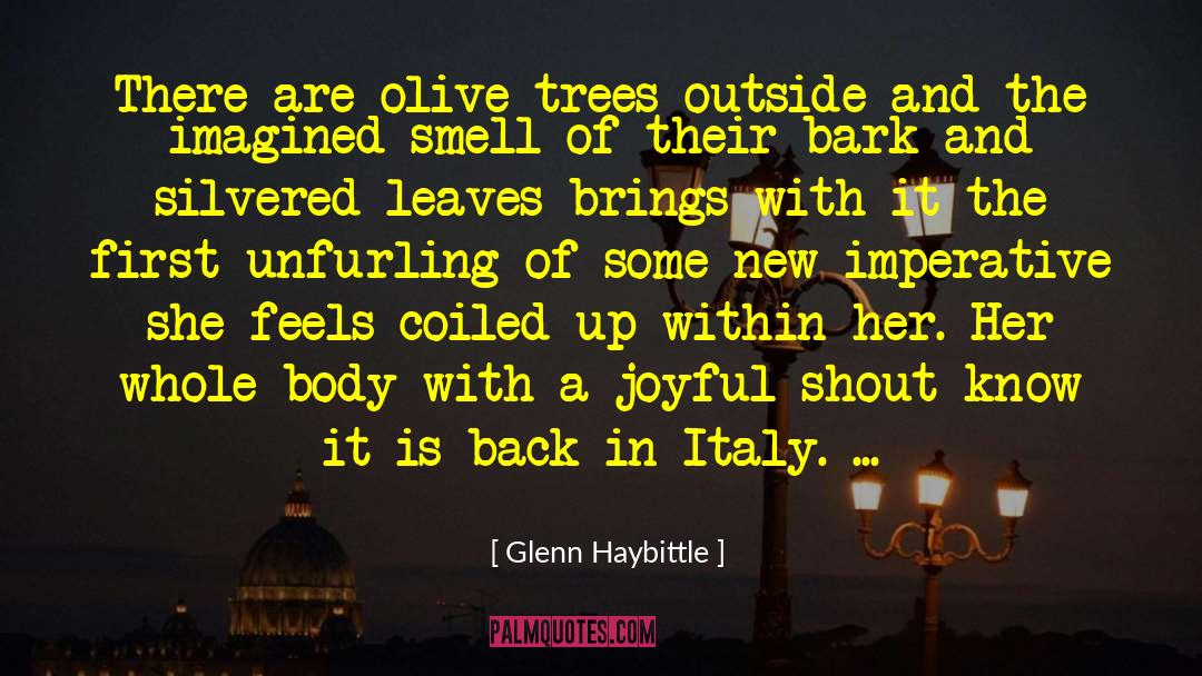 Glenn Haybittle Quotes: There are olive trees outside