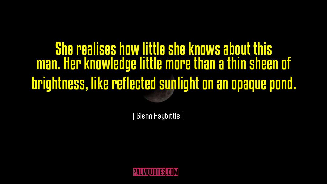 Glenn Haybittle Quotes: She realises how little she