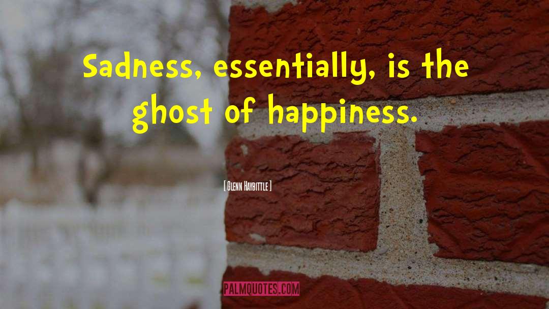 Glenn Haybittle Quotes: Sadness, essentially, is the ghost