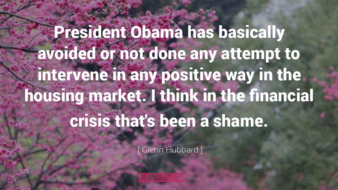 Glenn Hubbard Quotes: President Obama has basically avoided