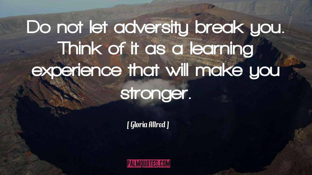 Gloria Allred Quotes: Do not let adversity break