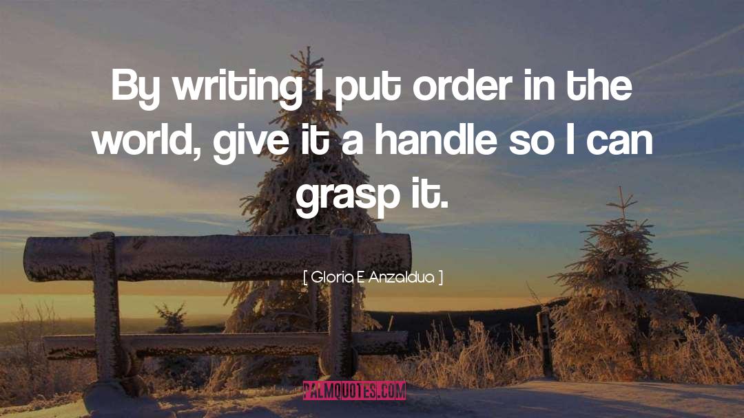 Gloria E Anzaldua Quotes: By writing I put order