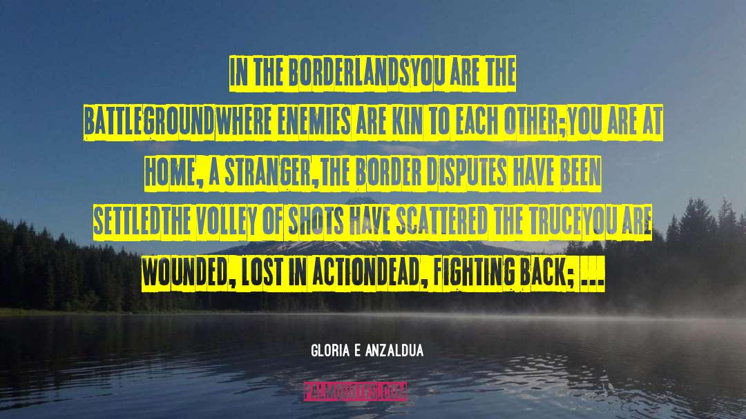 Gloria E Anzaldua Quotes: In the Borderlands<br /><br />you