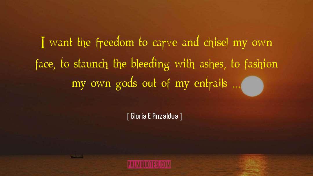 Gloria E Anzaldua Quotes: I want the freedom to