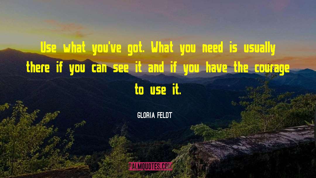 Gloria Feldt Quotes: Use what you've got. What