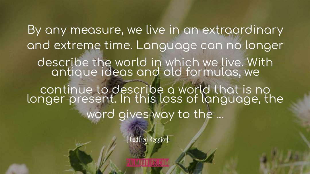 Godfrey Reggio Quotes: By any measure, we live