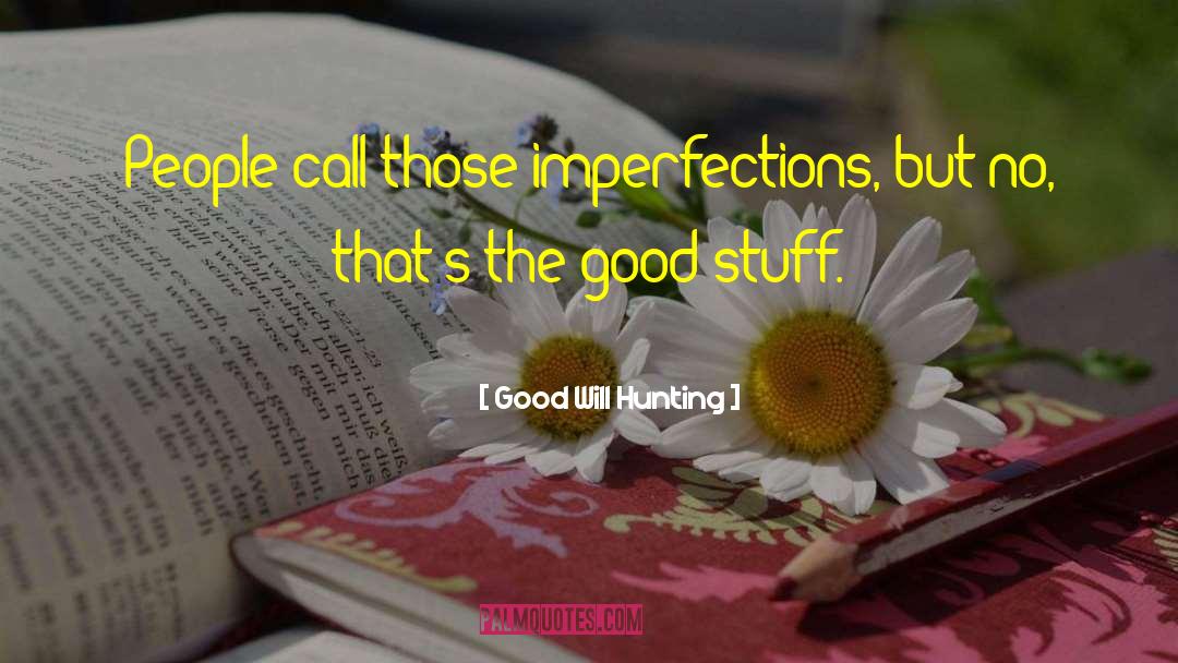 Good Will Hunting Quotes: People call those imperfections, but