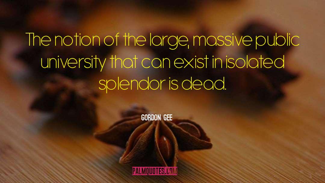 Gordon Gee Quotes: The notion of the large,