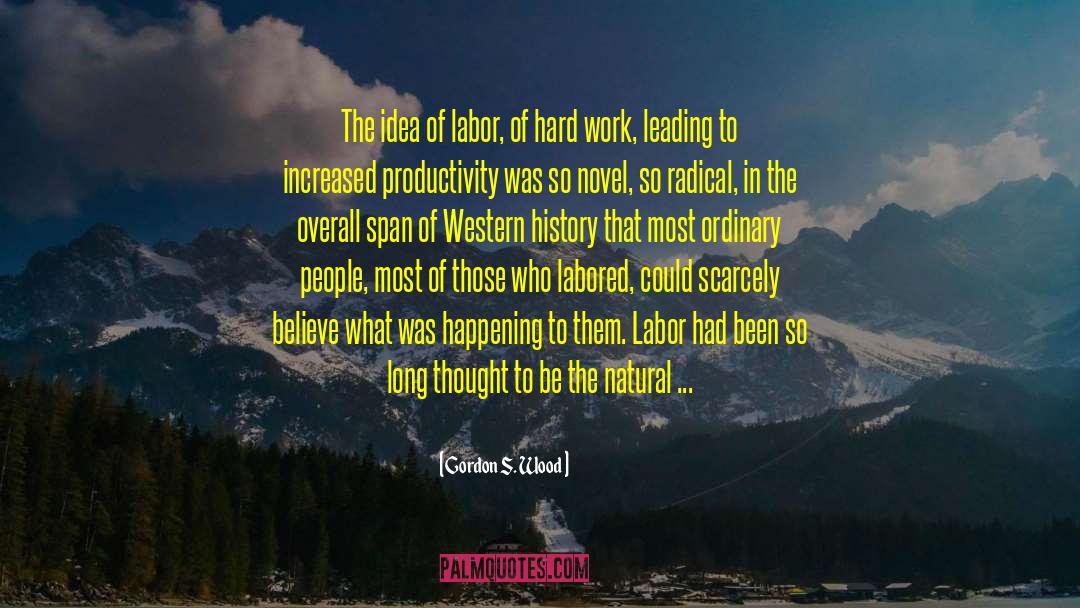 Gordon S. Wood Quotes: The idea of labor, of