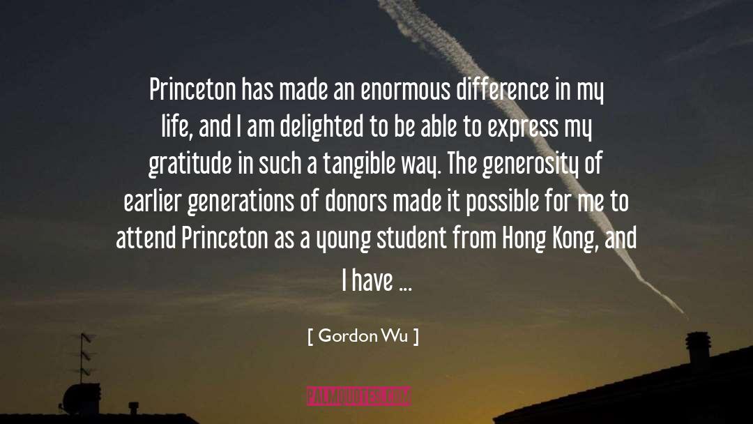 Gordon Wu Quotes: Princeton has made an enormous