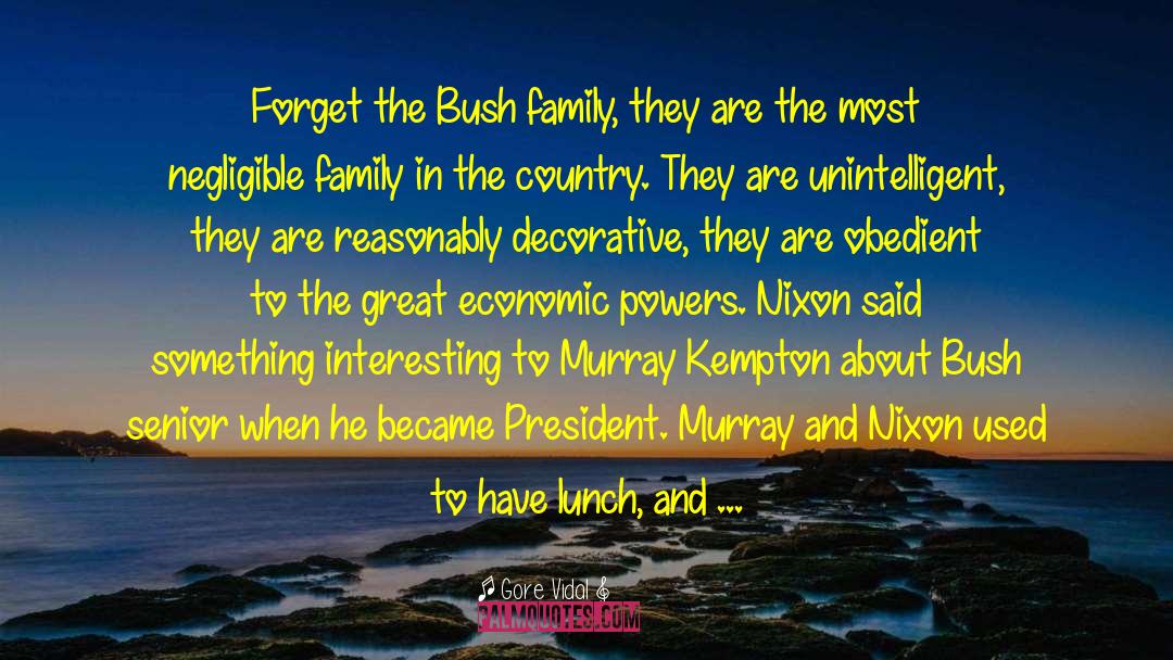 Gore Vidal Quotes: Forget the Bush family, they