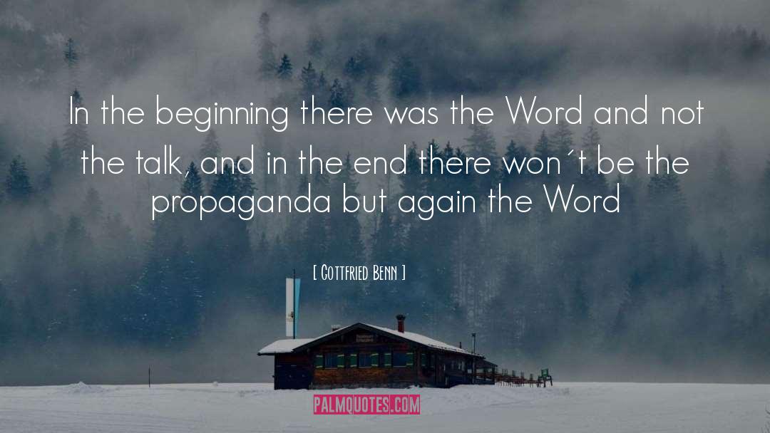 Gottfried Benn Quotes: In the beginning there was