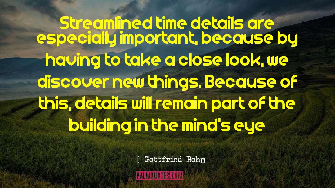 Gottfried Bohm Quotes: Streamlined time details are especially
