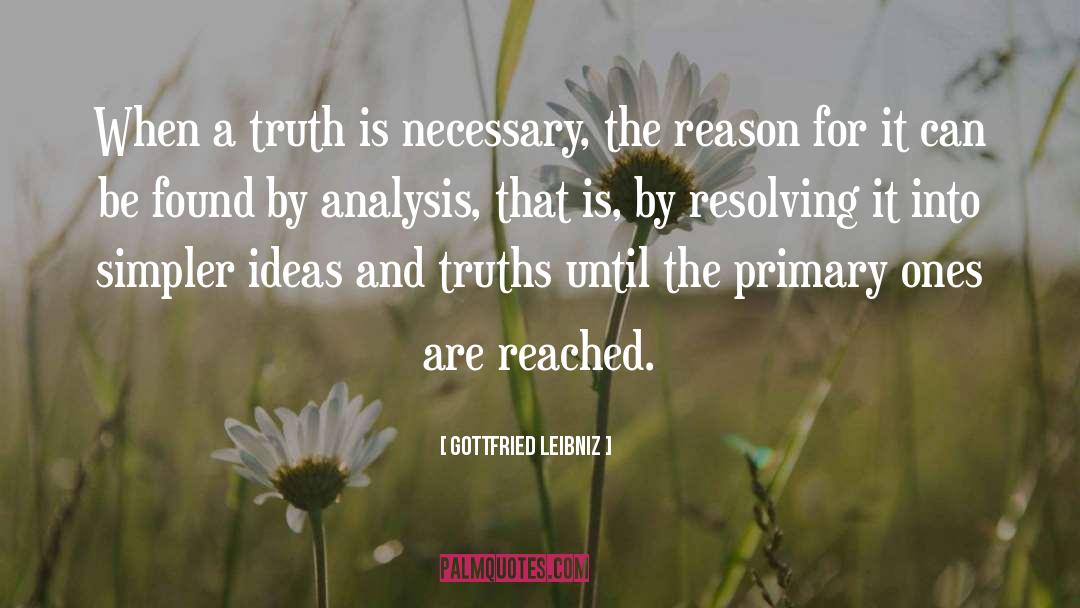 Gottfried Leibniz Quotes: When a truth is necessary,