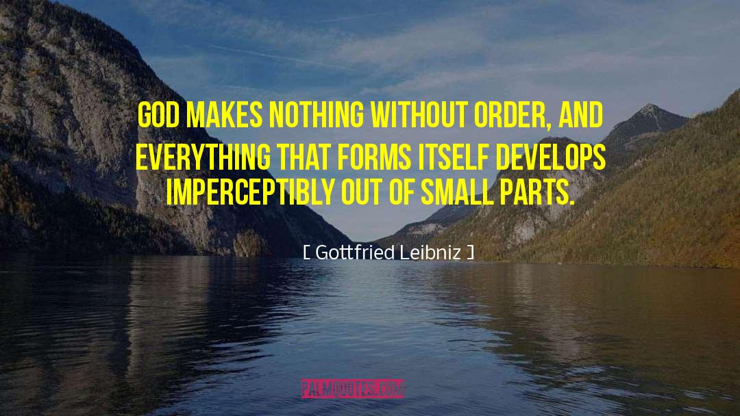 Gottfried Leibniz Quotes: God makes nothing without order,