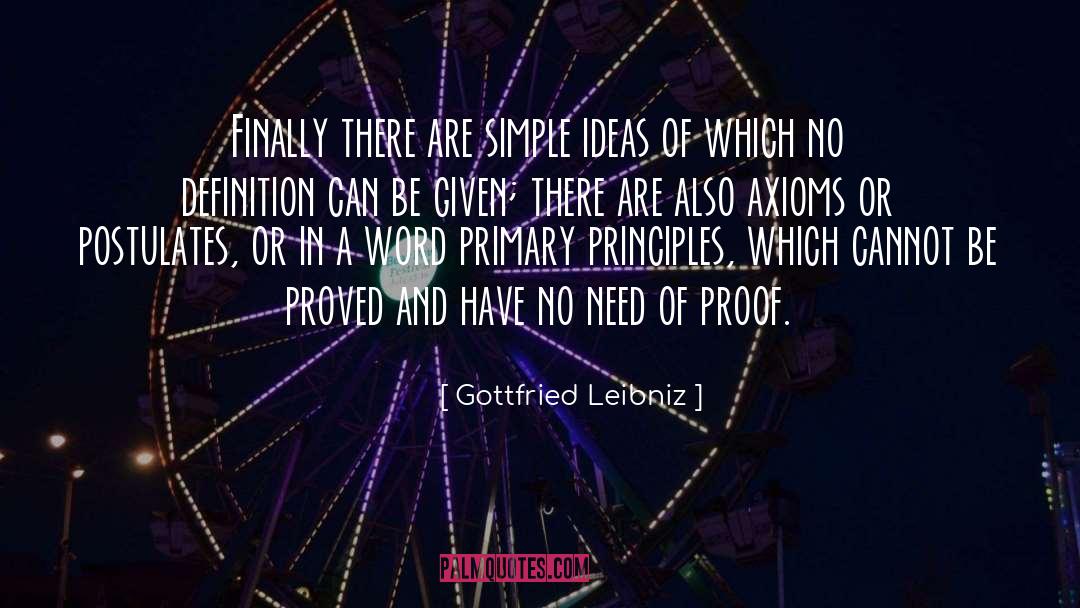 Gottfried Leibniz Quotes: Finally there are simple ideas