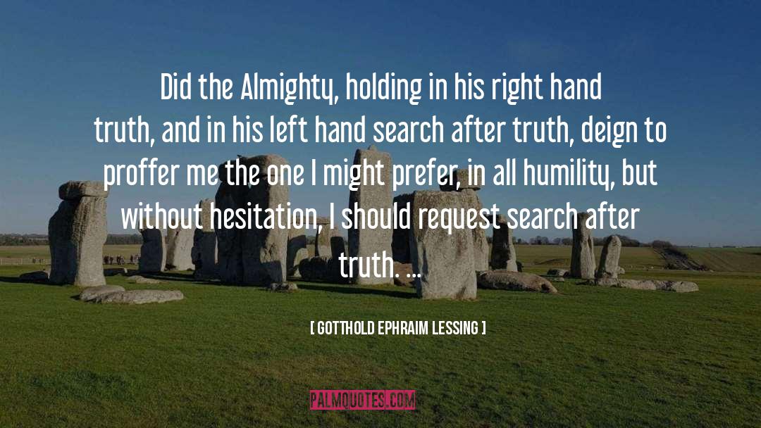 Gotthold Ephraim Lessing Quotes: Did the Almighty, holding in