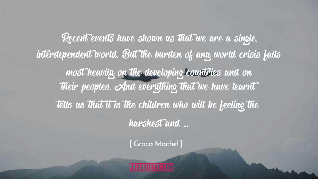 Graca Machel Quotes: Recent events have shown us