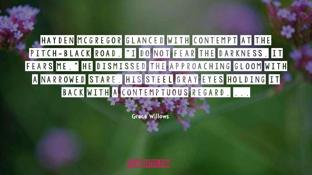 Grace Willows Quotes: Hayden McGregor glanced with contempt