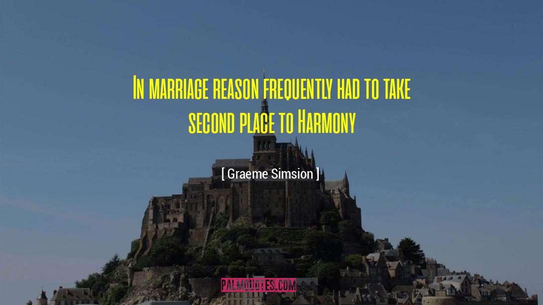 Graeme Simsion Quotes: In marriage reason frequently had