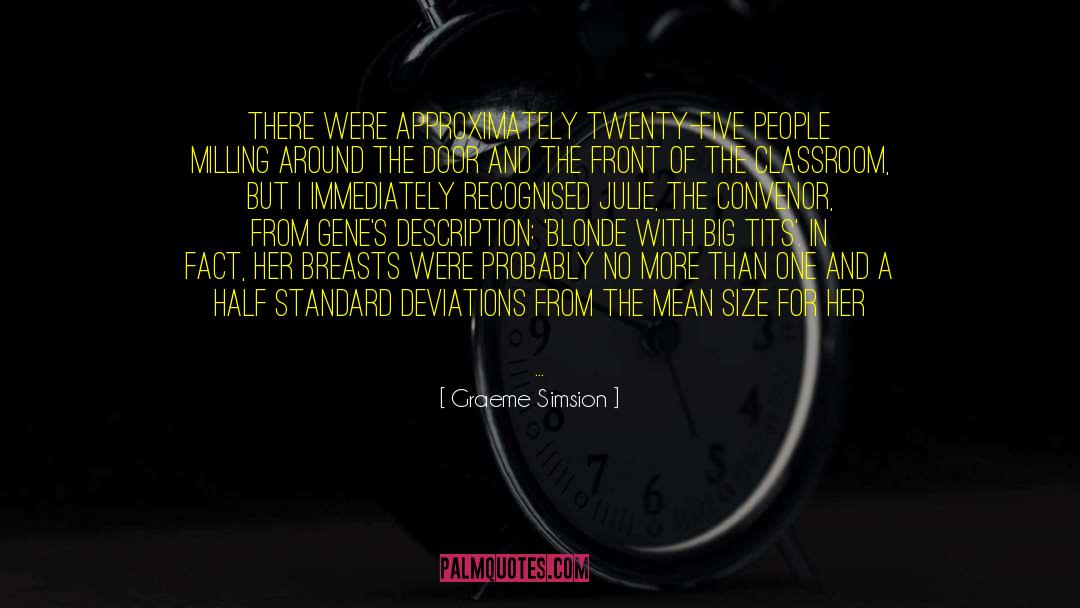 Graeme Simsion Quotes: There were approximately twenty-five people